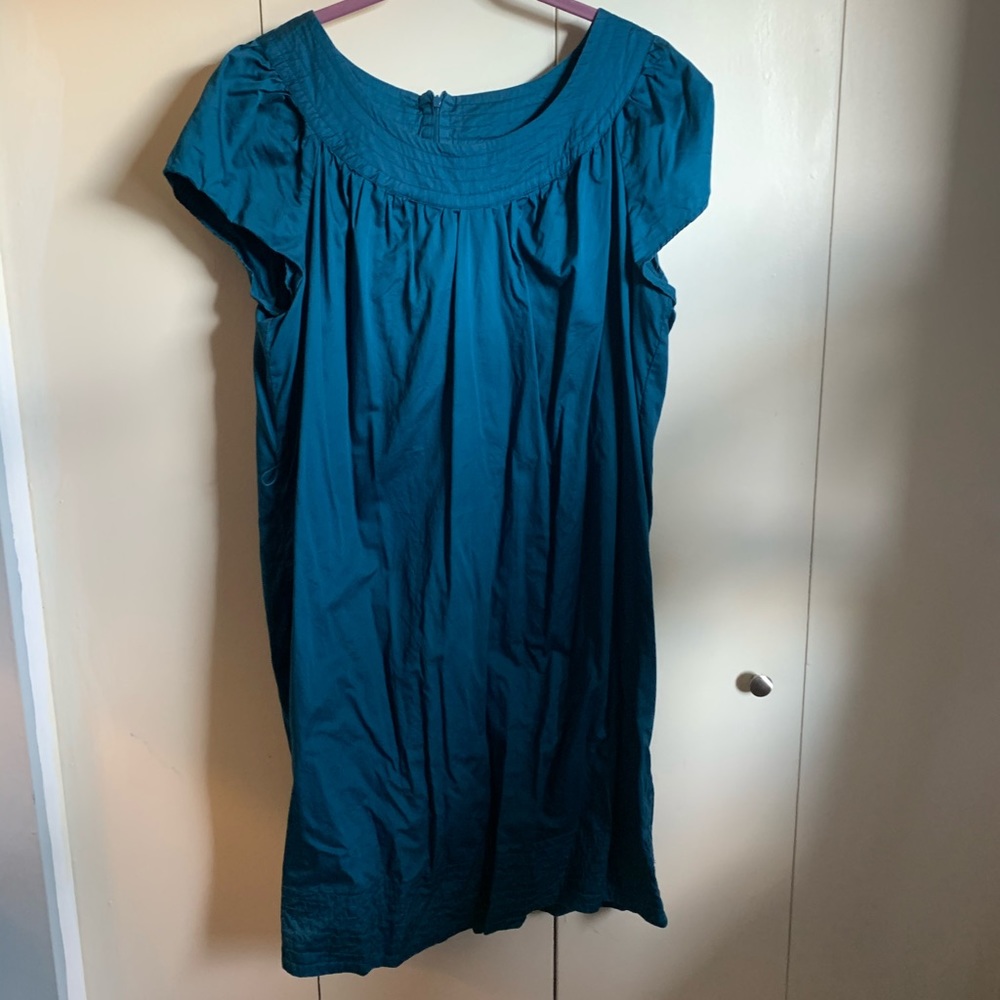 Simple Short Sleeve Blue Dress